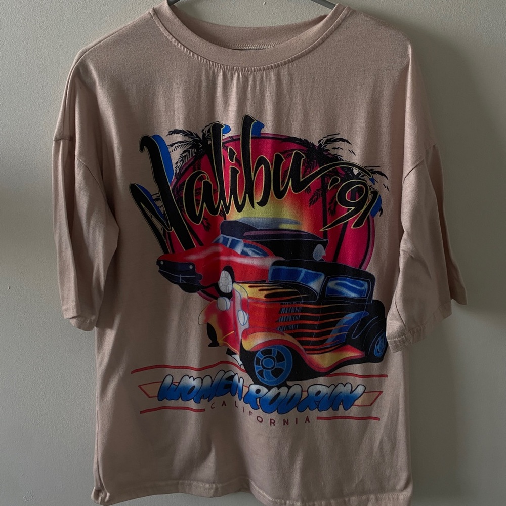 Vintage 1991 Airbrush Malibu Women Rod Run t shirt